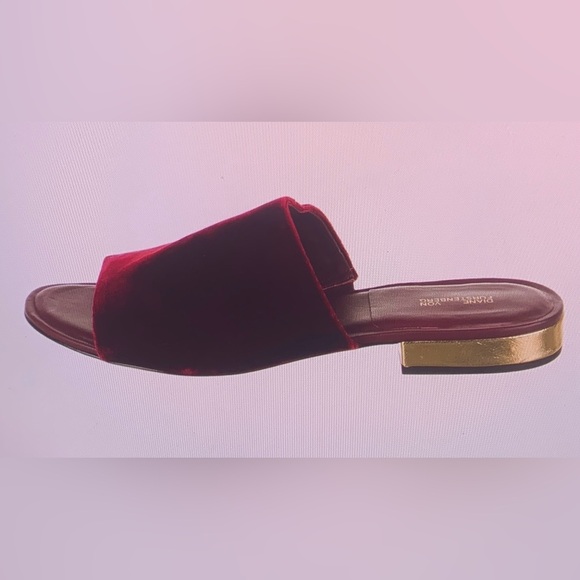 Diane Von Furstenberg Shoes - Diane Von Furstenberg Velvet Burgundy Slide